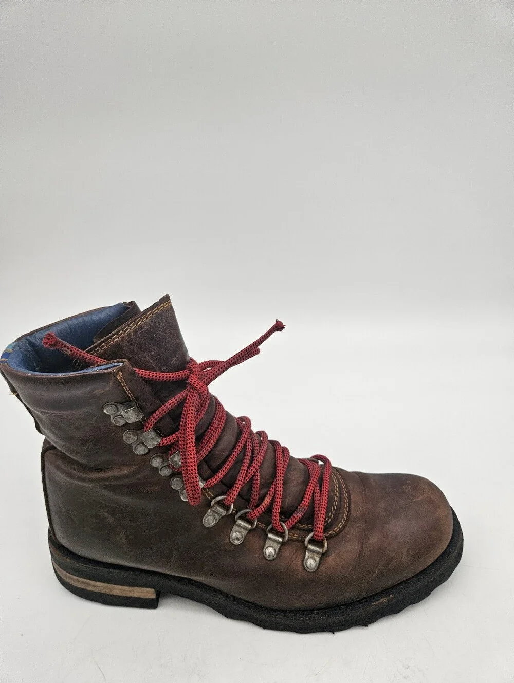 John Fluevog Brown Banker Soros Lace Up Leather Boots Mens Sz 7